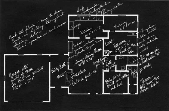 [Il progetto della casa con le note degli Heinlein per ogni singola stanza]